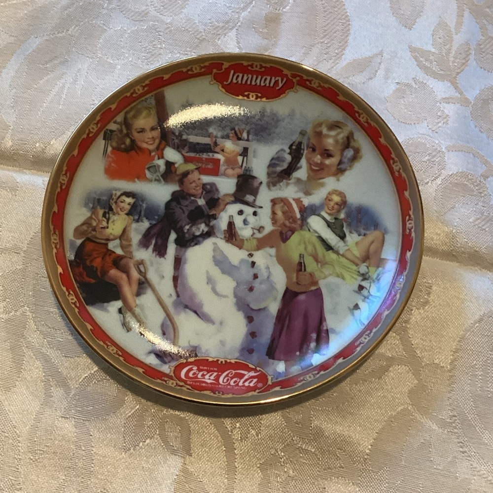 Coca-Cola Decorative Plate with Red and White Design